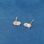Baguette April Birthstone Stud Earrings, thumbnail 6 of 7