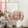 Personalised Hand Painted Champagne Flute – Bridesmaid Gift With Wedding Bouquet And Name, thumbnail 1 of 9