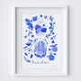 Scenes Of Barcelona, Spain Blue Tile Inspired Travel Print, thumbnail 11 of 11