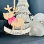 Personalised Reindeer And Bow Christmas Tree Decoration, thumbnail 2 of 2