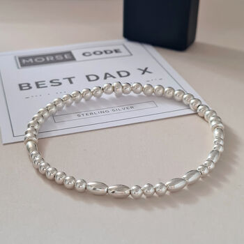 Personalised Mens Morse Code Sterling Silver Bracelet, 2 of 9