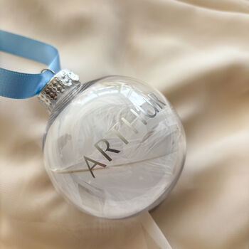 Personalised Memorial Feather Bauble, 6 of 7
