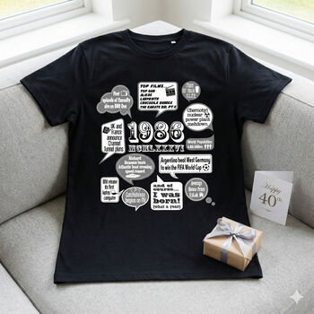 'Events Of 1986' Bespoke 40th Birthday Gift T Shirt, 5 of 10