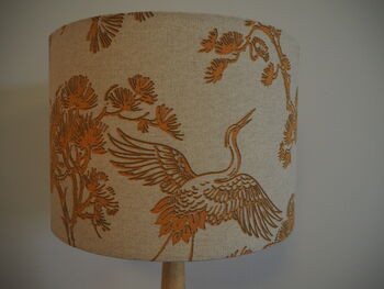 Oriental Crane Mustard Lampshade, 9 of 9