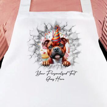 Personalised Staffordshire Bull Terrier Birthday Break Through, 3 of 8