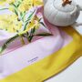 Yellow/Pink Botanical Lily Print Tea Towel, thumbnail 5 of 9