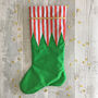 Personalised Fabric Elf Christmas Stocking, thumbnail 4 of 5