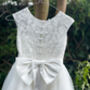 Ameria Flower Girl Dress In White | Communion Dress, thumbnail 6 of 8