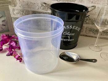 Luxury Black Metal Ice Bucket With Lid French Style, 5 of 8