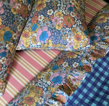 Vintage Floral Organic Cotton Double Frilled Sheet, 3 of 7