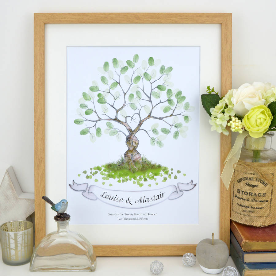Entwined Fingerprint Tree Guest Book, 1 of 8