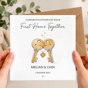 New Home Card, Congratulations On First Home, Forever Home, Keys Design, 6 of 7