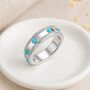 Personalised Sterling Silver Turquoise Stud Spinner Ring, thumbnail 1 of 12