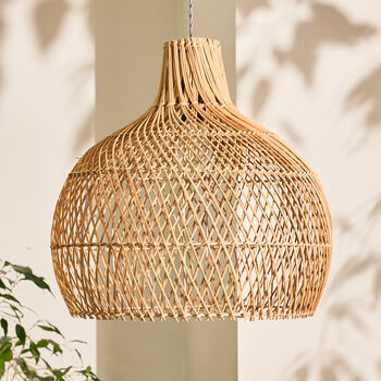 Rattan Teardrop Easy Fit Ceiling Shade, 2 of 4