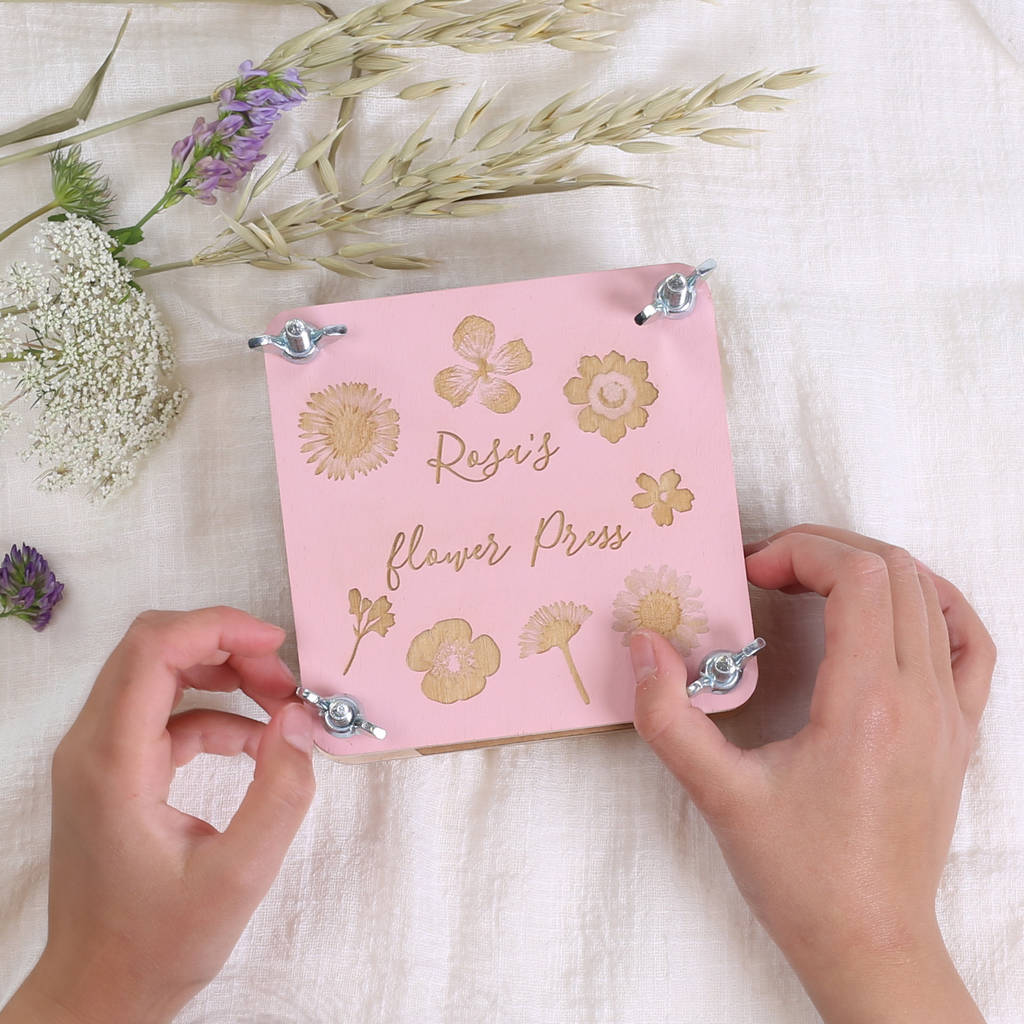 personalised flower press bridesmaid gift by bombus