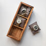 Personalised Initial Three Watches Wood And Glass Watch Box, thumbnail 3 of 6