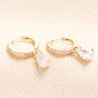 Birthstone Crystal Huggie Hoop Earrings In Gold, thumbnail 5 of 12