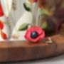 Hand Painted Red Poppy Lapel Pin, thumbnail 2 of 4