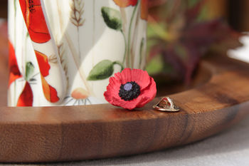 Hand Painted Red Poppy Lapel Pin, 2 of 4
