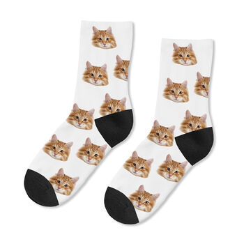 Personalised Cat Photo Kids Socks, 2 of 3
