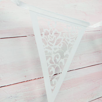 White Lace Effect Paper Bunting, 8 of 8