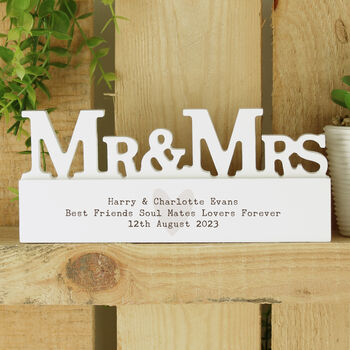 Personalised Mr And Mrs Heart Wedding Ornament, 3 of 3