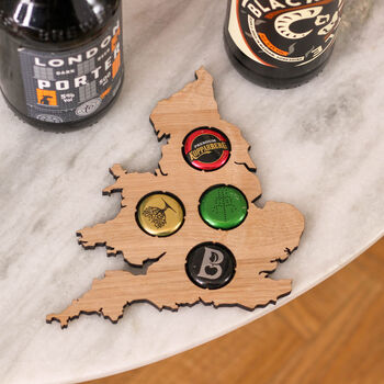 Personalised Map Beer Bottle Cap Collector Gift, 5 of 8
