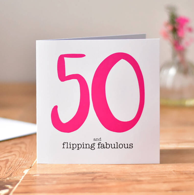 50 And Flipping Fabulous 50th Birthday Card, 1 of 4