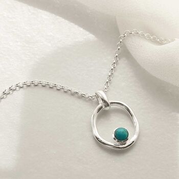 Sterling Silver Gemstone Ripple Necklace, 8 of 11