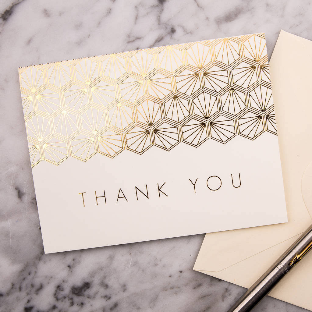 Portofino Foil Thank You Cards, Pack Of 10 By Eagle Eyed Bride