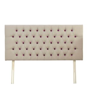 Upholstered Linen Single Headboard With Contrast Button Tufting, 10 of 11