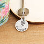 Grandma Gift Birth Flower Pewter Keyring, thumbnail 1 of 6
