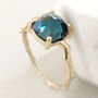 Twig Statement Ring In London Blue Topaz, thumbnail 2 of 5