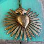 Ex Voto Sacred Heart Hanging Ornament Sun Rays, thumbnail 1 of 2