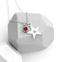 Engraved Silver Plated Star Birthstone Crystal Necklace, thumbnail 2 of 12