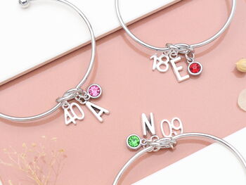 Personalised Milestone Birthday Cuff Bracelet, 18th, 21st, 30th, 40th, 50th, 60th, 70th, 2 of 10