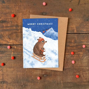 Pack Of Eight Animal Snow Scene Christmas Cards, 2 of 9