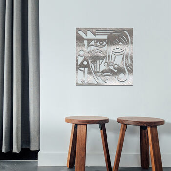 Metal Wall Art Picasso Inspired Abstract Womans Face, 5 of 12