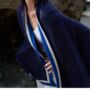 Navy 100% Cashmere Travel Wrap Shawl Gift Boxed, thumbnail 2 of 8