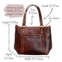Leather Font Pocket Tote Bag, Brown, thumbnail 5 of 5