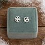 Sterling Silver Snowflake Stud Earrings, thumbnail 2 of 8