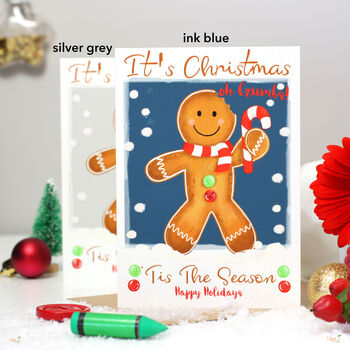 'Tis The Season' Gingerbread Man Christmas Card, 3 of 5