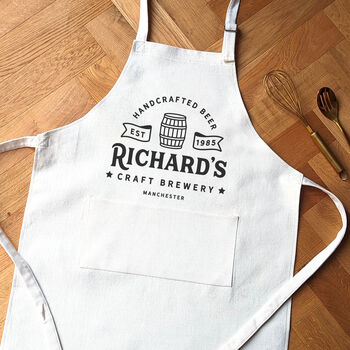 Personalised Brewery Apron Gift For Dad, 2 of 3