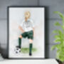 Girls Personalised Football Art Print, thumbnail 2 of 7
