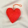 Fair Trade Beaded Felt Heart Christmas New Baby Decor, thumbnail 4 of 12