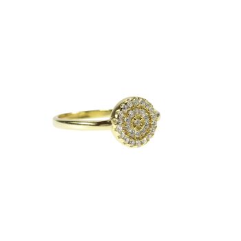 Disc Rings, Cz, Rose, Yellow Gold Vermeil 925 Silver, 6 of 11