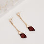 Red Crystal Stone Drop Earrings, thumbnail 3 of 3