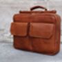 Tan Leather Briefcase Laptop Bag, thumbnail 5 of 12