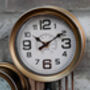 Industrial Pipe Wall Clock – Gold And Red Metal, thumbnail 5 of 6