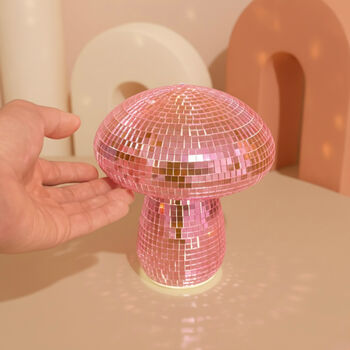 Pink Mushroom Disco Mirror Ball Lamp, 2 of 5